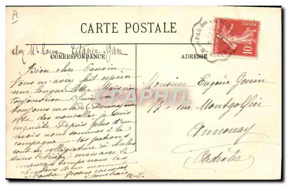 Marseille — Der Abgang eines Postschiffes — LL. — N° 294 - Rückseite