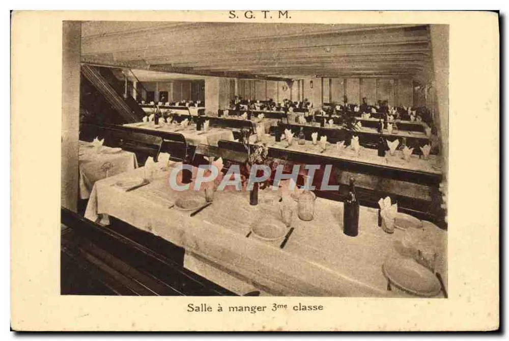 Esszimmer 3. Klasse — S.G.T.M. — Société Générale de Transports Maritimes - Vorderseite