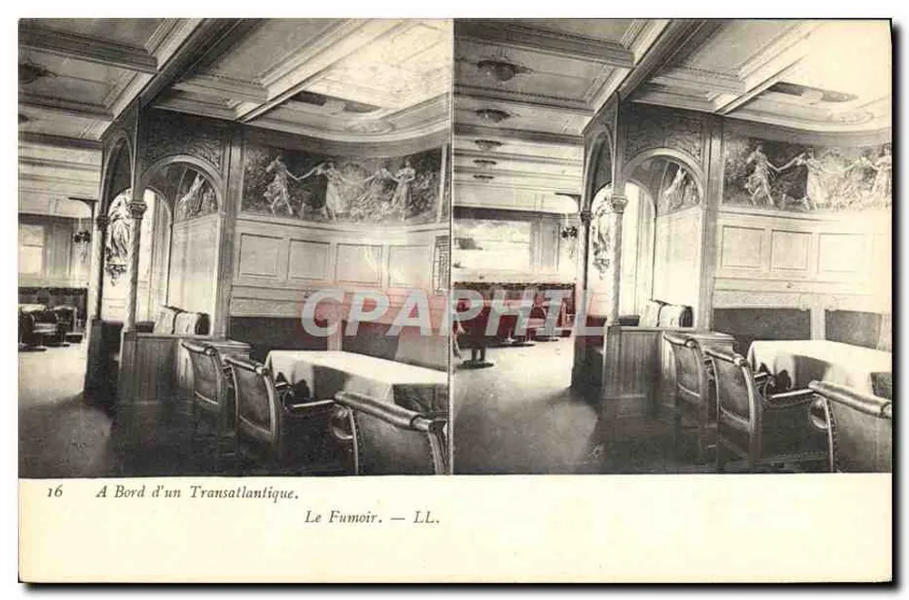 An Bord eines Transatlantischen Schiffs — Der Rauchsalon — LL. - Vorderseite