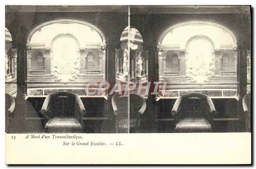 Auf der großen Treppe — LL. — An Bord eines Transatlantikschiffes — LL. — n°13 - Vorderseite