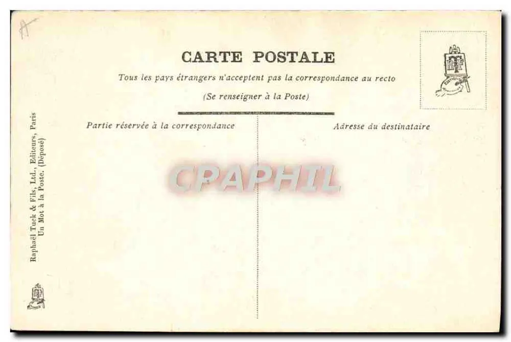 Jeanne — Carta postal artística — Raphael Tuck & Fils, Paris - Verso