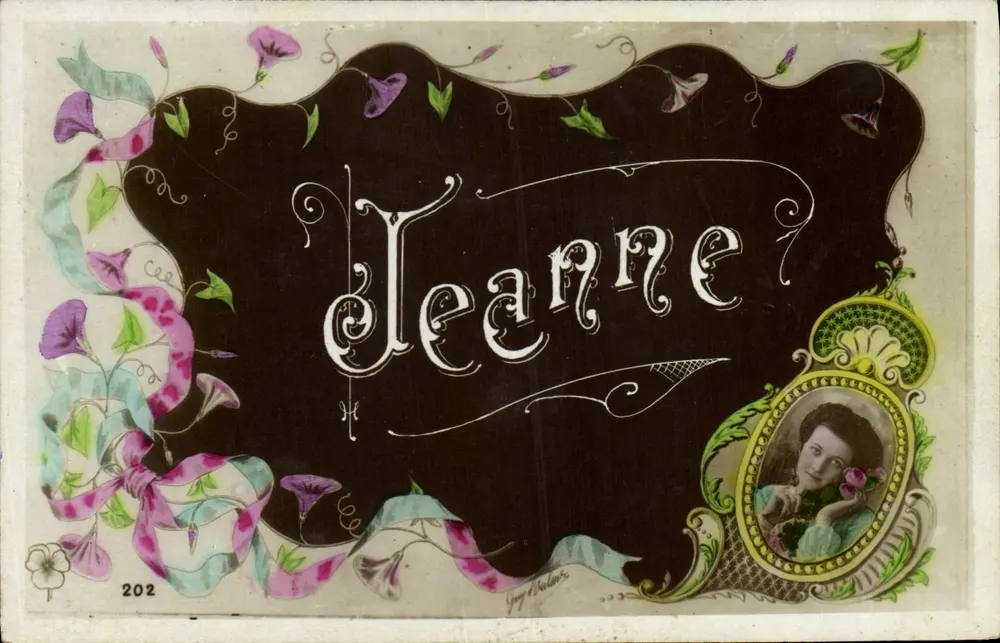 Jeanne — carta postal ilustrada — editor G. Valance, n° 202 - Frente