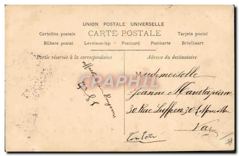 Jeannne — cartão postal decorado com rosas — N.I.C. n°1786 - Verso