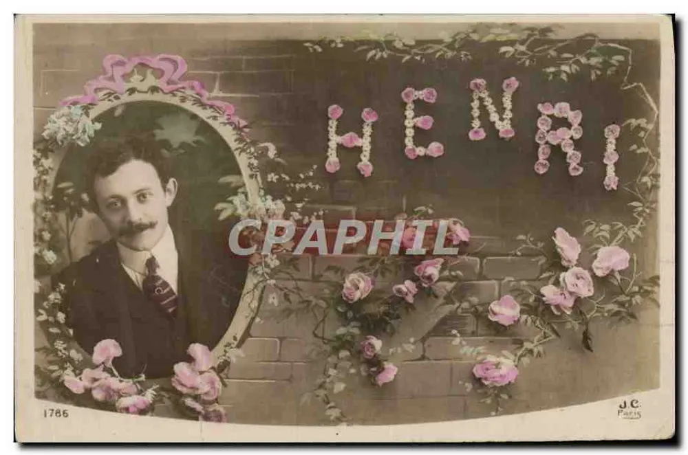 Retrato de Henri — decoração floral — J.C. Paris n°1786 - Frente