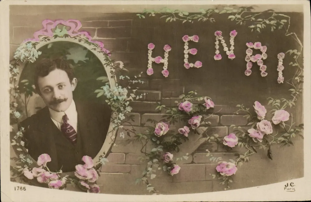 Retrato de Henri — decoração floral — J.C. Paris n°1786 - Frente