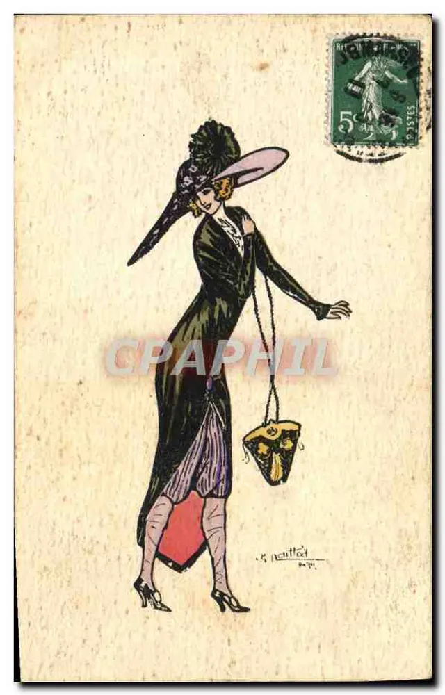 Elegante Frau mit Hut — Illustration — Kunstausgabe - Vorderseite