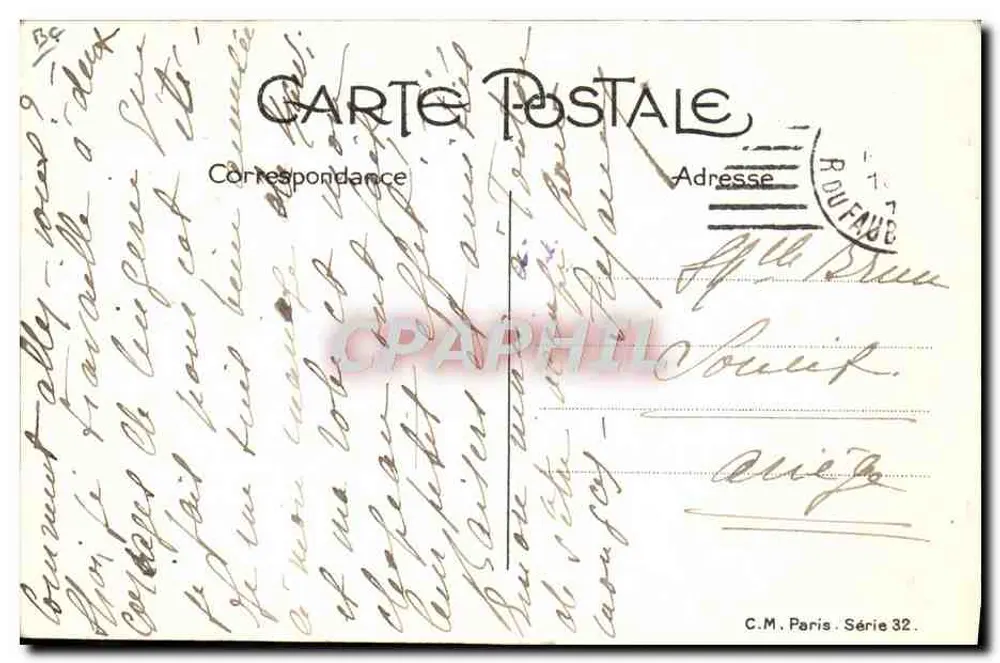 Frau in grünem Kleid — Mode der 1920er — C.M. Paris Serie 32 - Rückseite