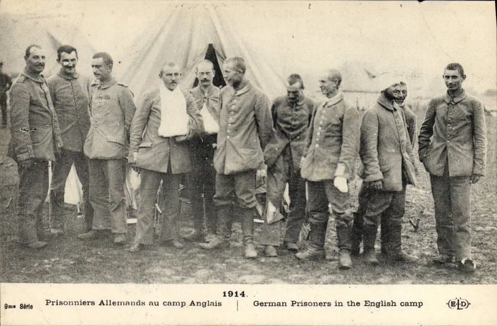 Deutsche Gefangene im englischen Lager — 1914 — ELD-Ausgabe, erste Serie - Vorderseite