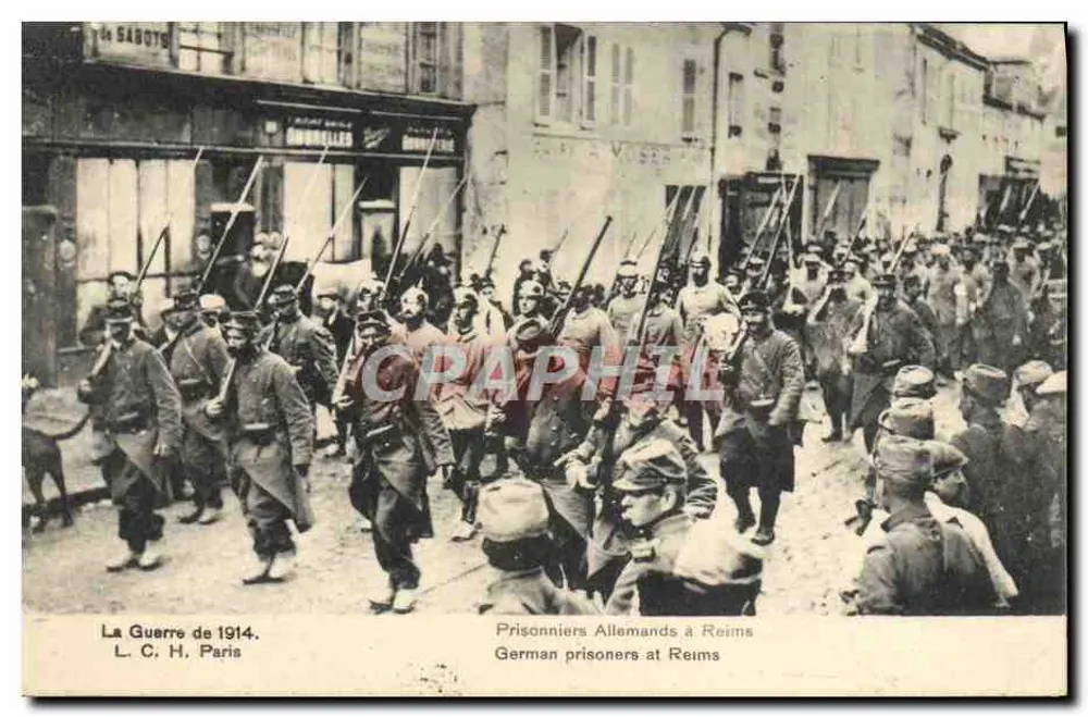Deutsche Gefangene in Reims — Der Krieg von 1914 — L. C. H. Paris - Vorderseite
