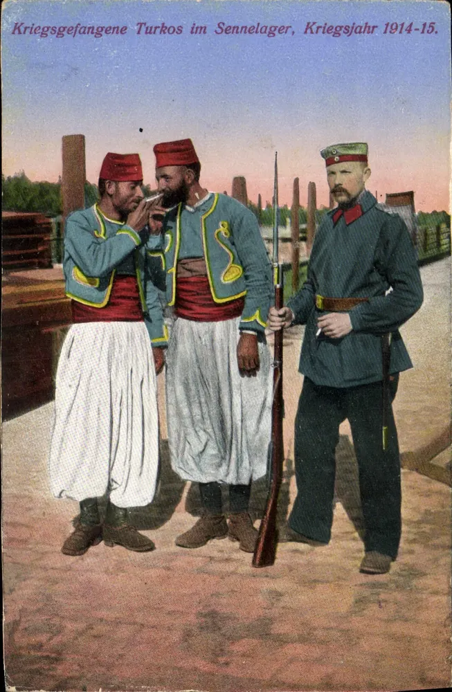 Türkische Gefangene in einem Gefangenenlager — Sennelager, 1914-15 — Verlag nicht sichtbar - Vorderseite