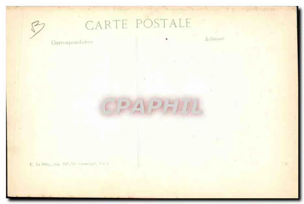 Deutsche Gefangene in der Nähe von Noyon, auf dem Weg nach Compiègne — E. Le Deley, Drucker, 127, bd Saint-Angel, Paris - Rückseite
