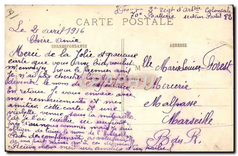 Valmy (Marne) — Parade einer Gefangenenabteilung — Benoist, Verlag, Châlons-sur-Marne - Rückseite