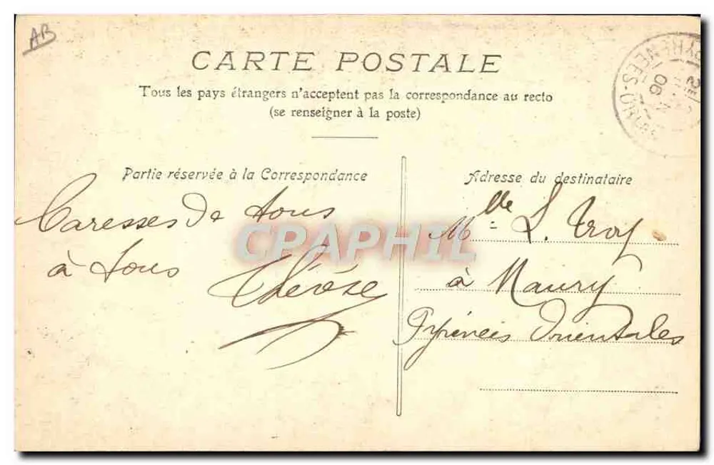 Catalã — Retorno da Fonte — Edit. J. Fau, lib., Perpignan N. B. (P.A.R.) - Verso
