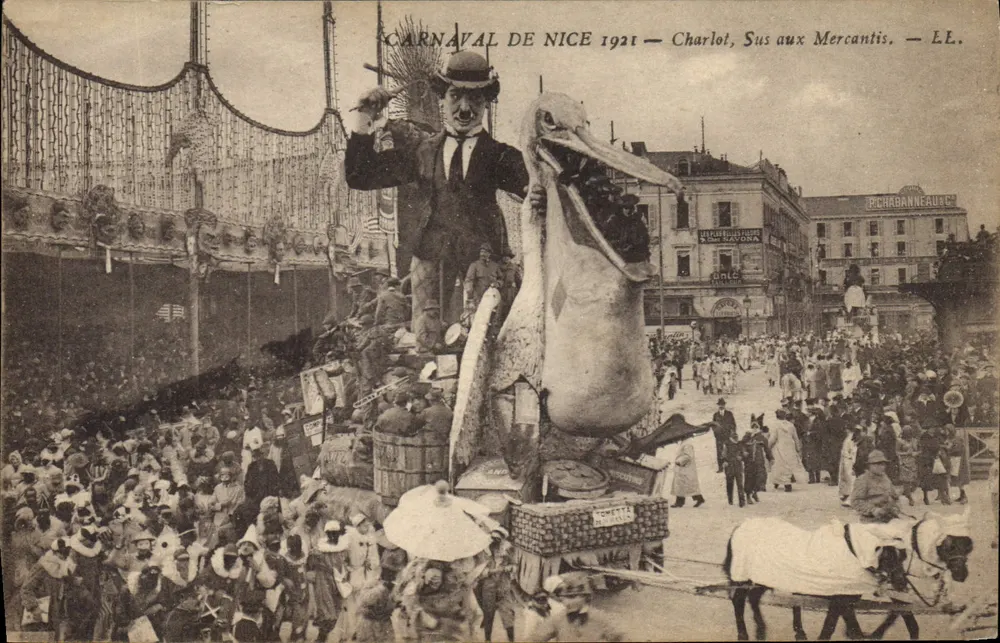 Carnaval de Nice 1921 — Charlot, Sus aux Mercantis. — L.E. - Frente
