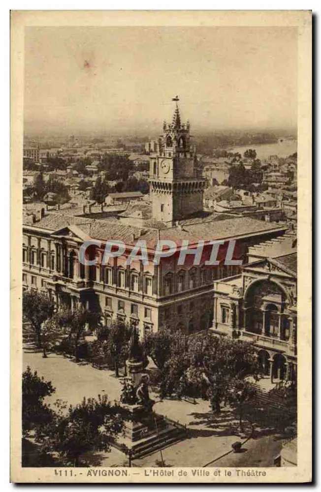 Avignon — Das Rathaus und das Theater — Edition La Cigogne, 18, Rue Gaudéves — Marseille - Vorderseite