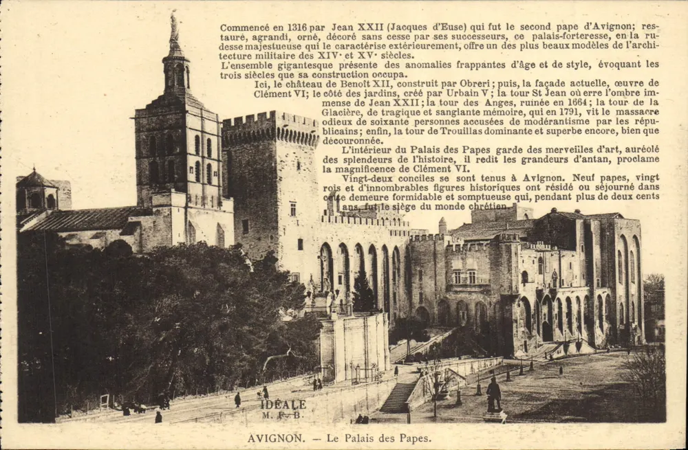Avignon — O Palácio dos Papas. — Edição IDEALE M. F.-B. - Frente