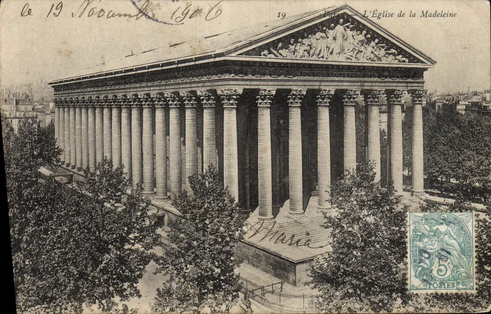 A Igreja da Madeleine — Paris — editor desconhecido, n° 19 - Frente