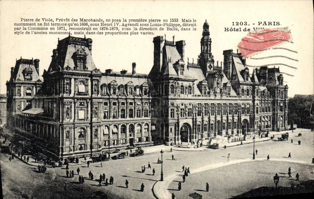 Hôtel de Ville de Paris — História e arquitetura — L. Bossaon, editor, n°1203 - Frente