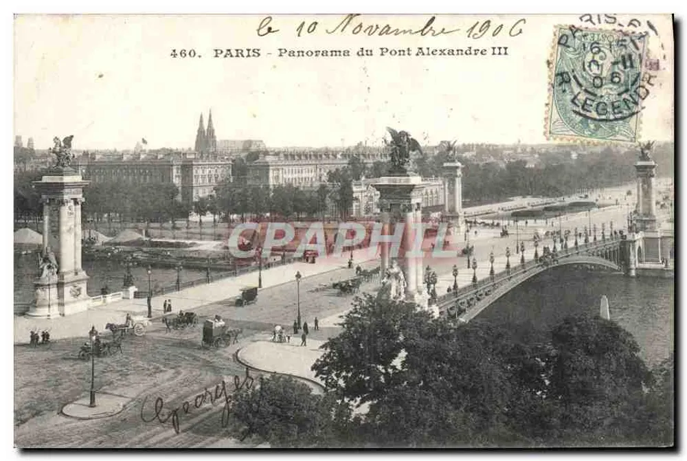 Paris - Panorama du Pont Alexandre III — éditeur 'Legende' n°460 - Frente
