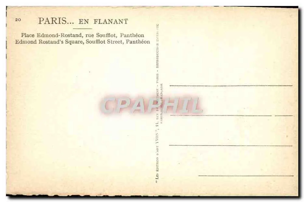 Place Edmond-Rostand — Panthéon — Éditions Yvon - Rückseite
