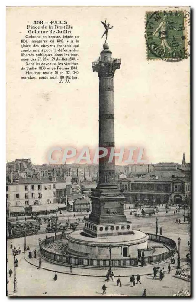 Paris - Säule von Juli — Place de la Bastille — n° 408 - Vorderseite