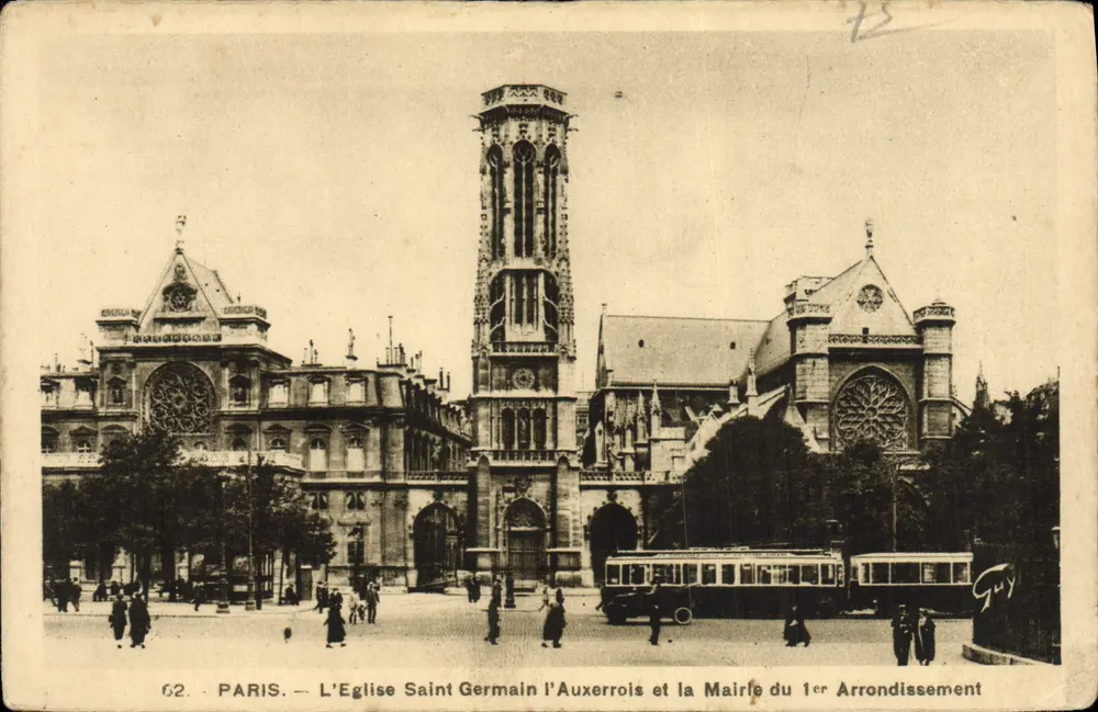 Paris — Die Kirche Saint-Germain-l'Auxerrois und das Rathaus des 1. Arrondissements — Guy - Vorderseite