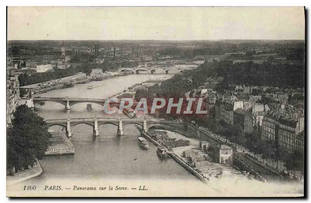 Paris — Panorama sobre a Sena — LL. — 1300 - Frente