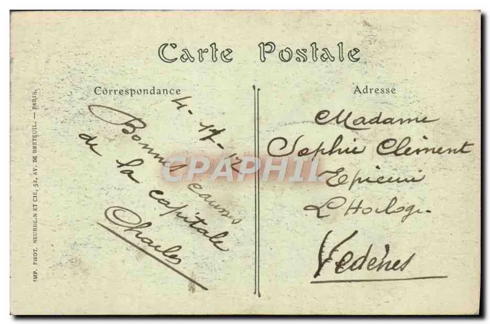 PARIS — Het Tuin van het Carrousel — JND Hot. n°391 - Achterkant