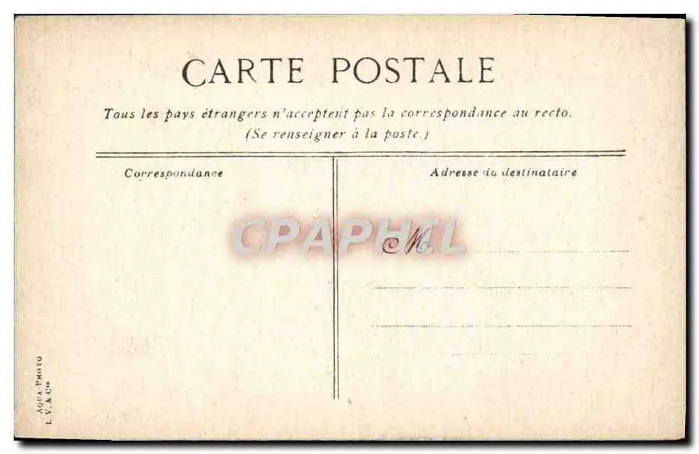 Palácio de Versalhes — Salão dos Relógios — editor A.C.A. Photo C°, n°37 - Verso