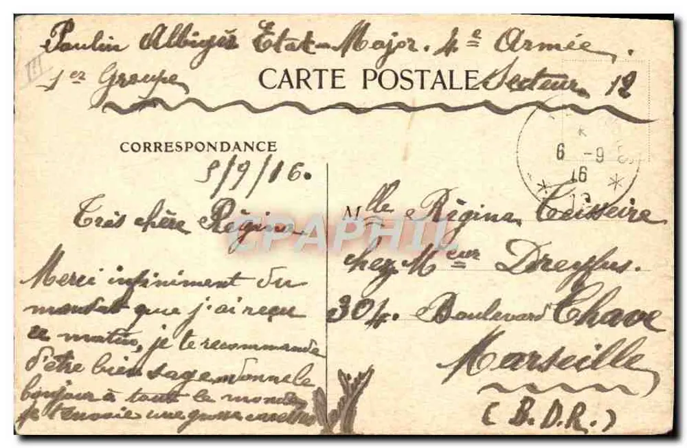 Les Poilus de la 6ème — scène d'école avec carte de France — éditeur F.T. n° 20-13 - Rückseite