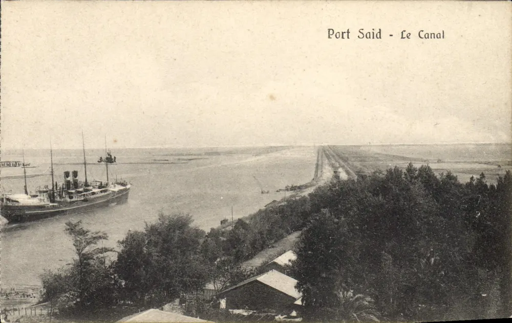 Port Said - Der Kanal — Ansicht des Kanals mit einem Dampfschiff — The Cairo Postcard Trust, n° 36549 - Vorderseite