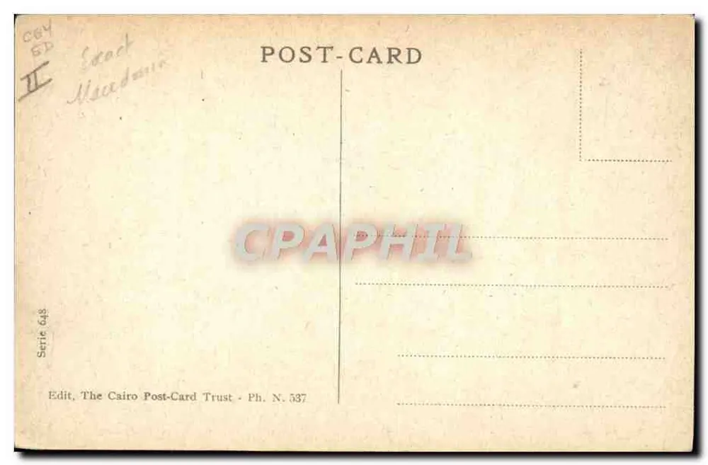 Port-Saïd — Der Hafen — The Cairo Post-Card Trust, Nr. 537 - Rückseite