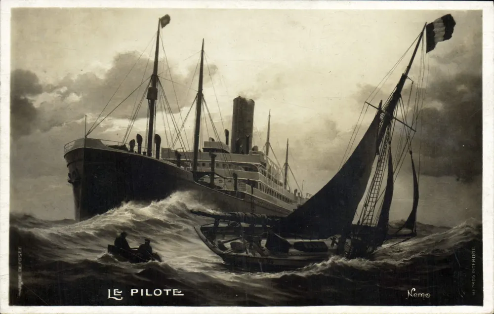 O Piloto — Navio de cruzeiro e barco no mar — Nemo - Frente