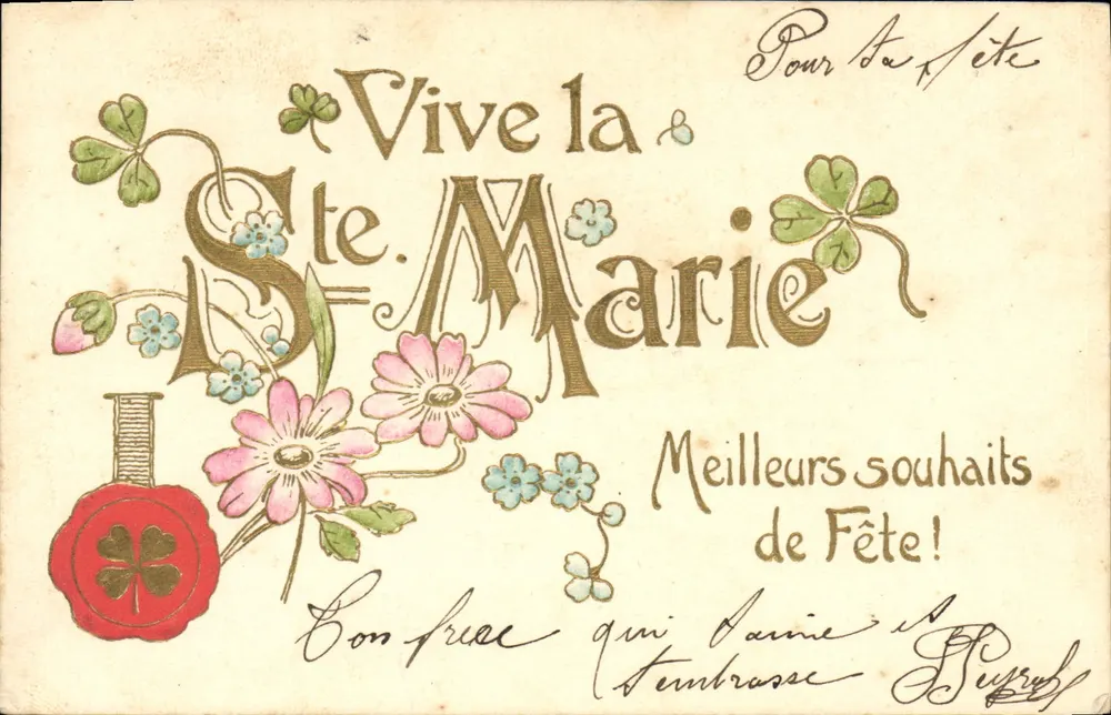 Vive la Sainte-Marie — Beste Wünsche zur Feier! — G.B. Paris - Vorderseite
