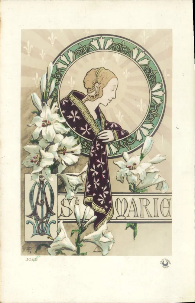 Sainte Marie — Art Nouveau-Illustration — Verlag Croissant d'Or, Nr. 3028 - Vorderseite