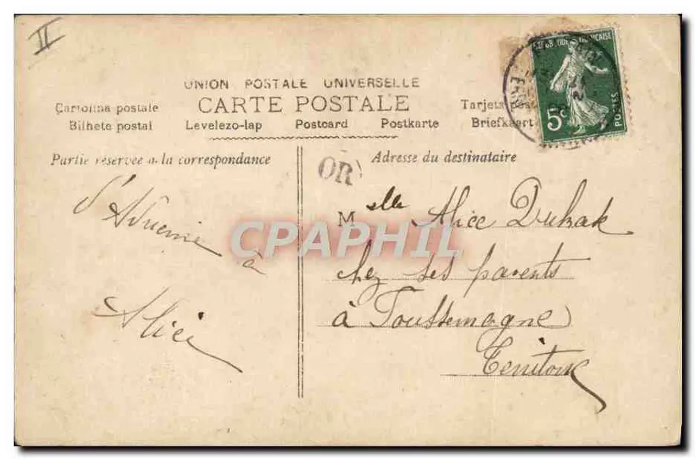 Alice — Blumenhändlerin — CPB Nr. 2046 - Rückseite