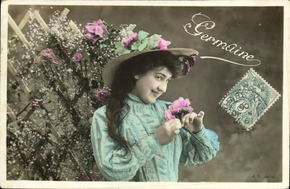 Frau im Garten — Rosen und Blumen — A.N. PARIS n°432 - Vorderseite