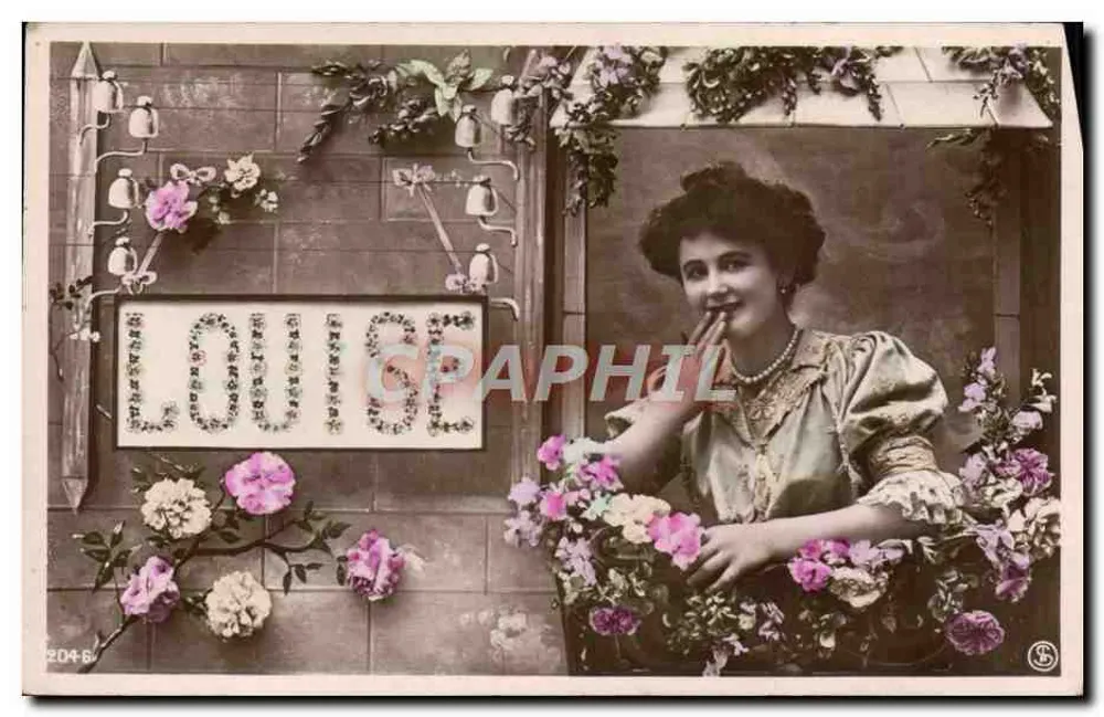 Frau in einem blumigen Setting — 'LOUISE' — Union Postale Universelle - Vorderseite
