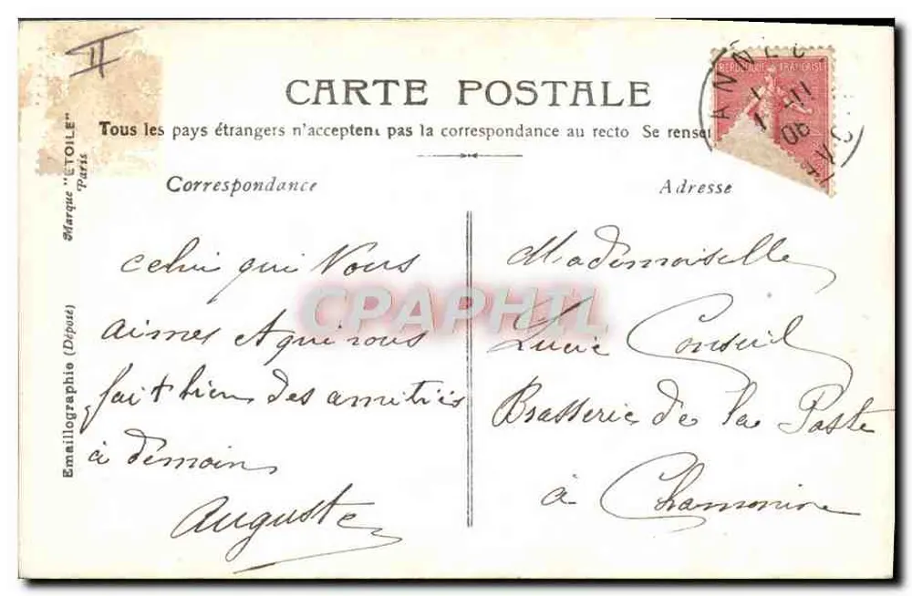 Lucie — Sammleransichtskarte mit integrierten Porträts — Émileographie Paris - Rückseite