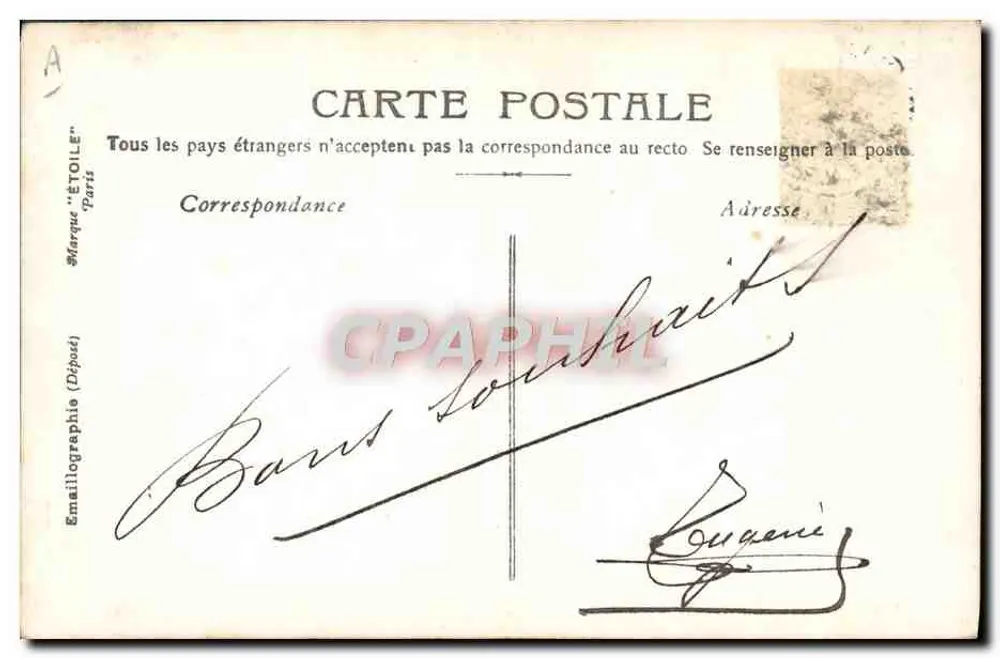Louise — Dekorative Karte mit Porträts — Verlag 'Étoile' Paris - Rückseite
