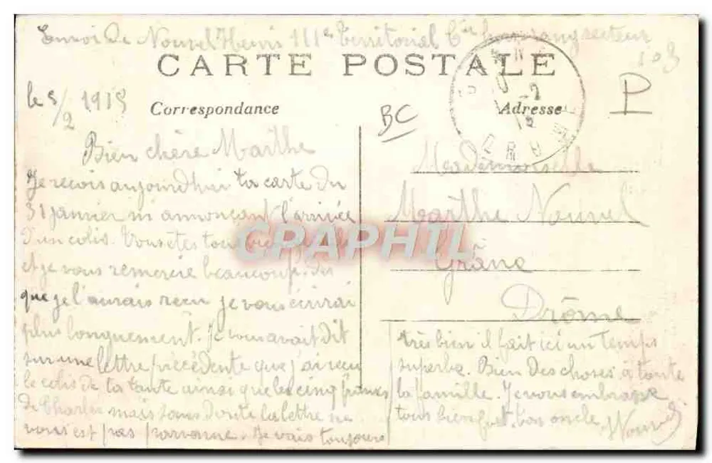 Deutsche Gefangene in den Straßen von REIMS — Krieg 1914 — J. Conreter, Paris - Rückseite