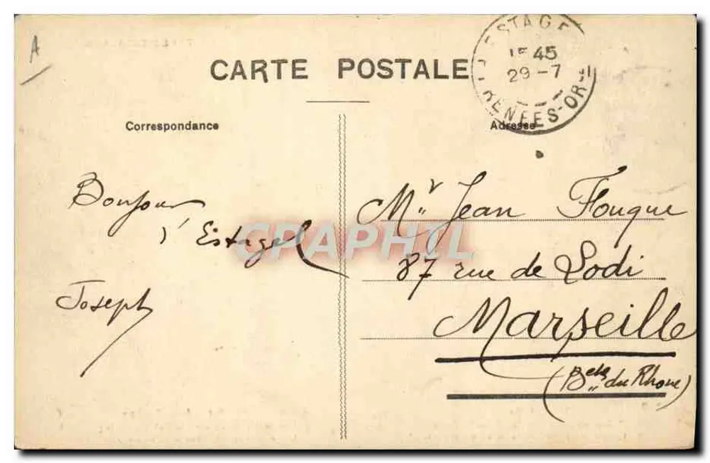 Partida do Noivo — Tipos Catalães — MTCL n°3268 - Verso
