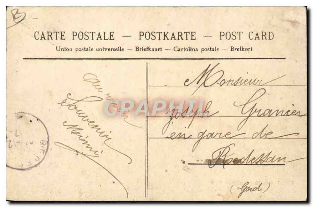Grupo de catalãs — Perpignan — Edit. J. Fau, litografia Perpignan N.B. - Verso