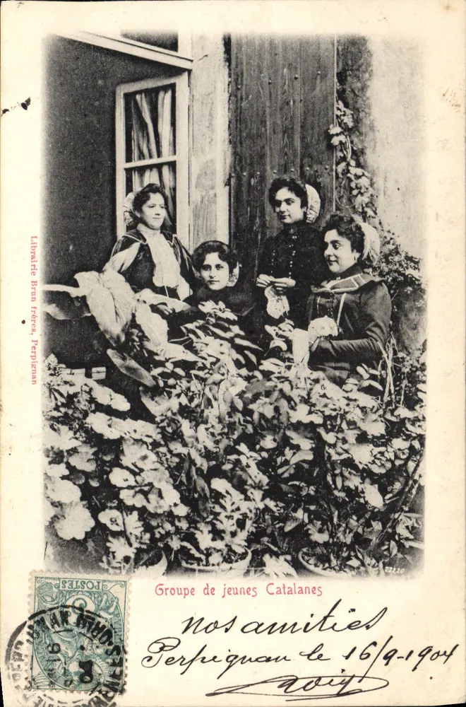 Grupo de jovens Catalãs — Perpignan, 16/9/1904 — Livraria Brun, Perpignan - Frente