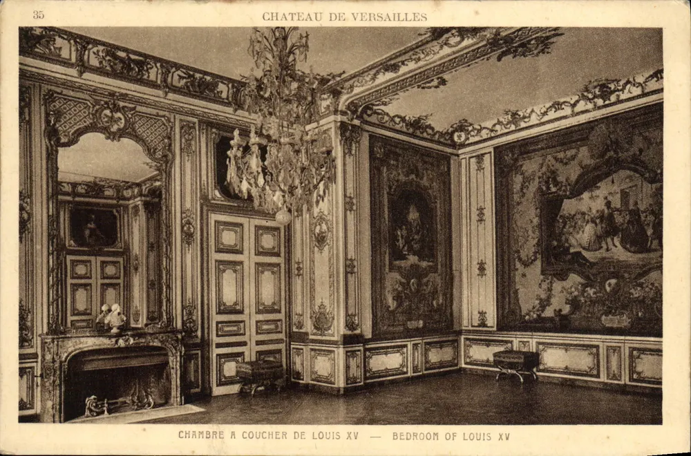 Quarto da Cama de Luís XV — Castelo de Versalhes — Braun & Cie, Imp. Editeurs, Paris — n° 2925 A - Frente