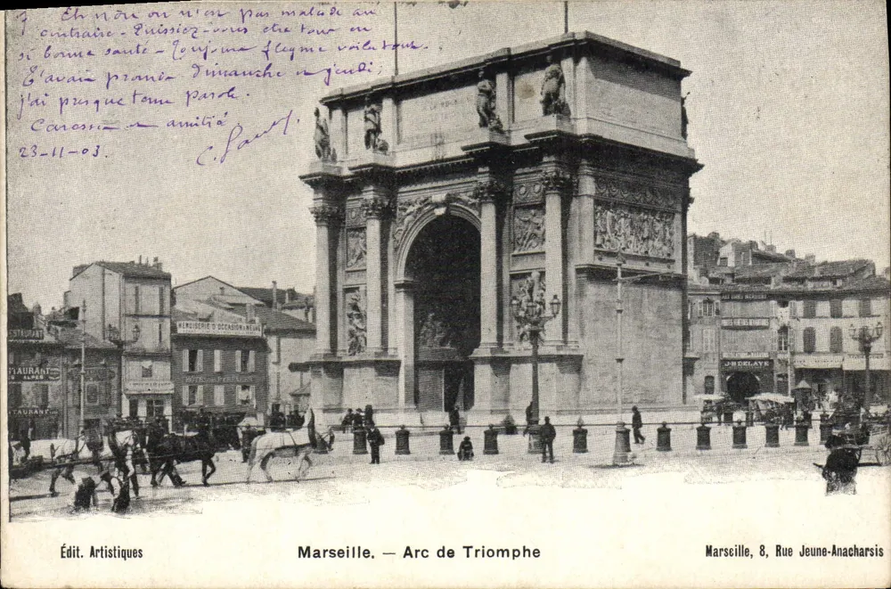 Marseille — Arco da Vitória — Ed. Artistiques - Frente