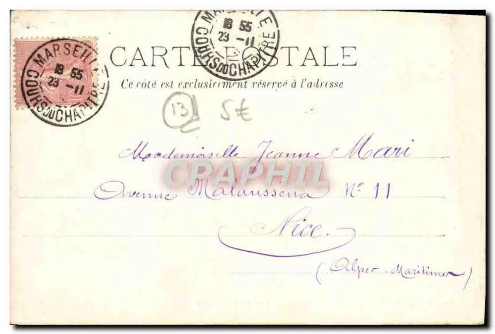 Marseille — Arco da Vitória — Ed. Artistiques - Verso