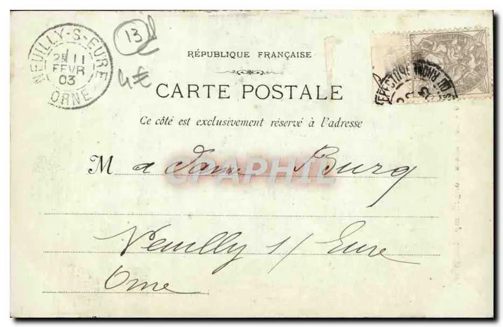 Marselha - 39 - O Palácio Longchamp (Motivo Principal) — Fototipia E. Lacour, 19, rue Thunhanéan - Verso