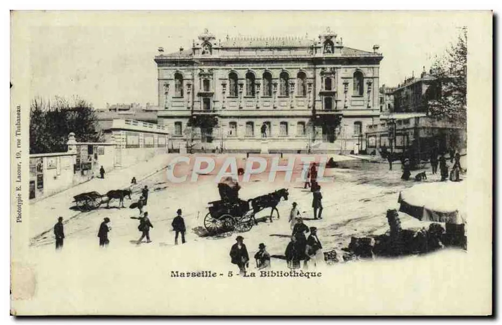 Marseille - A Biblioteca — Photo E. Lasour, 49, rue Thibaudin - Frente