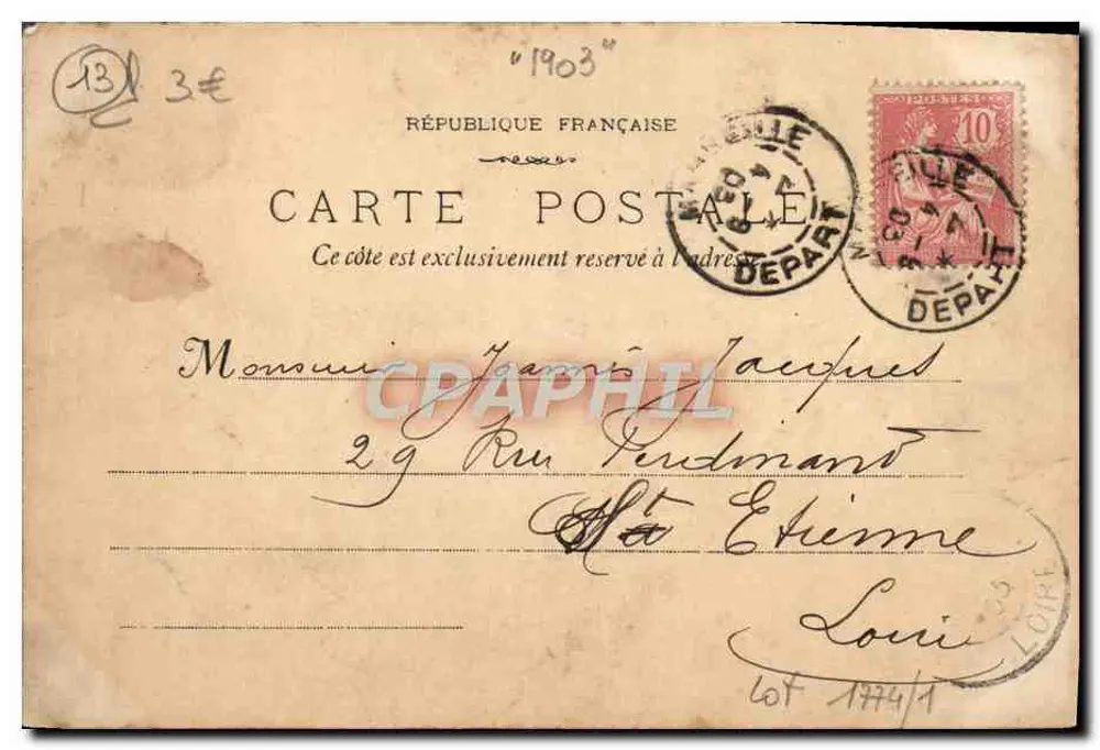 Marseille - Panorama vom Notre-Dame-de-la-Garde — Phototypie E. Lacour, 19, rue Thibaneau - Rückseite